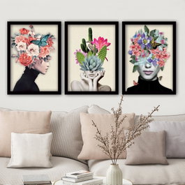 Wallity Cuadro Decorativo Enmarcado Desconocido (3 Piezas)